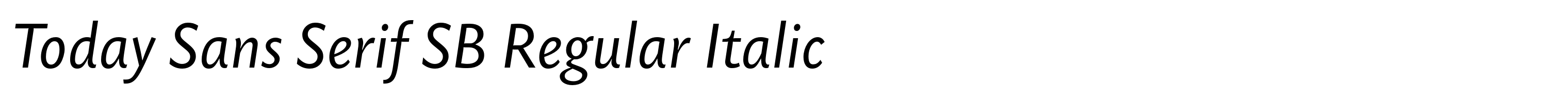Today Sans Serif SB Regular Italic